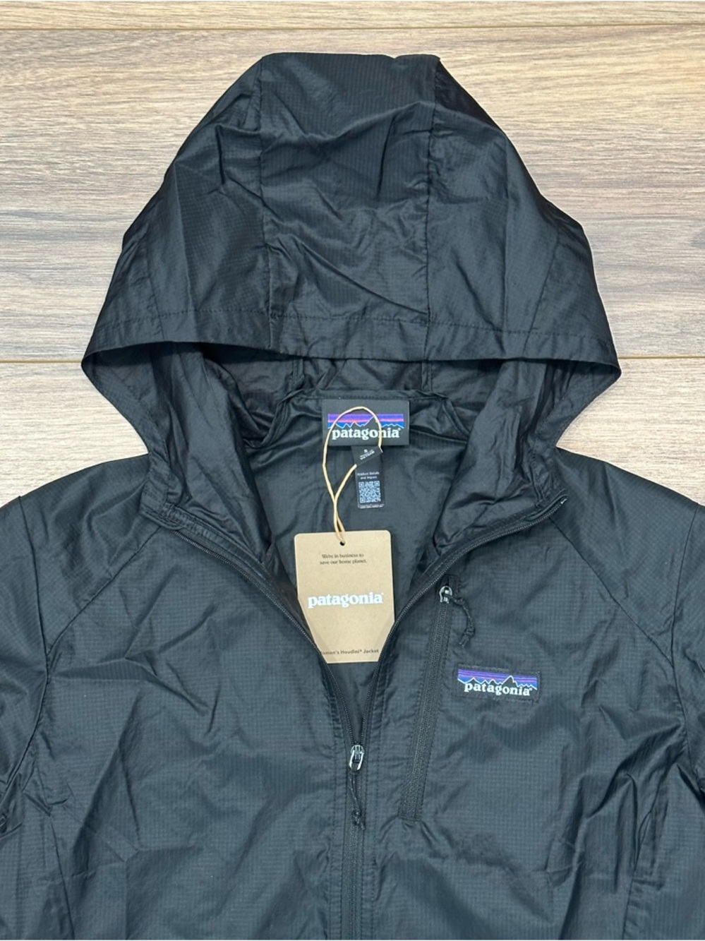 NEW Patagonia Women’s Houdini Jacket in Black Size Small - Picture 2 of 14